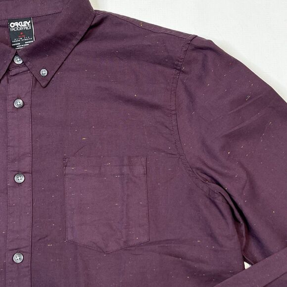 Oakley Shirt Mens XL Purple Splatter Paint Factory Pilot Button Up Lng Sleve NEW - Picture 6 of 13